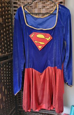 Blue & Red Velvet Rubie's Supergirl Costume Dress Size XL Good Condition $10
