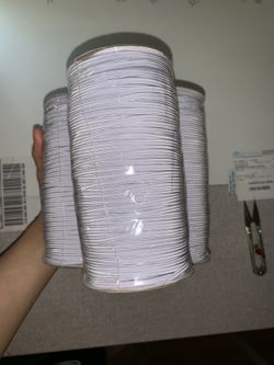 1/8” white elastic band 200 yds