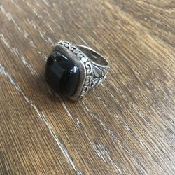 Cool Onyx And Sterling Silver ring With Cubic Zirconium