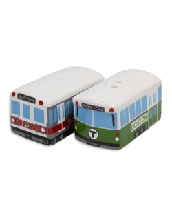 Salt & Pepper Shakers - Boston MBTA Trolley Trains