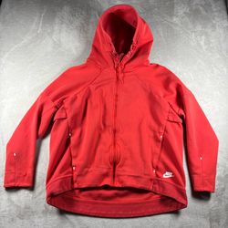 Nike Sportswear Tech Fleece Windrunner Full Zip Hoodie Women’s XL Red #1788