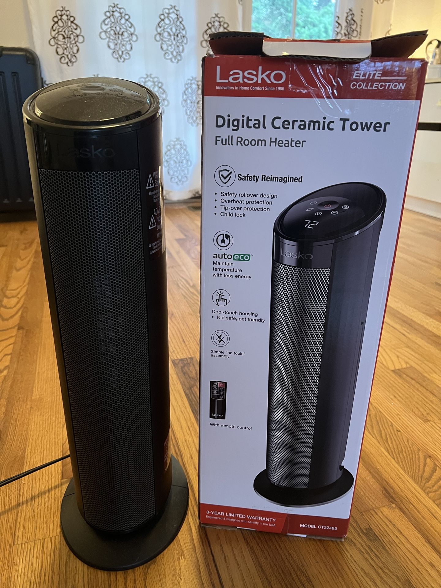 Lasko Digital Ceramic Tower Full Room Heater