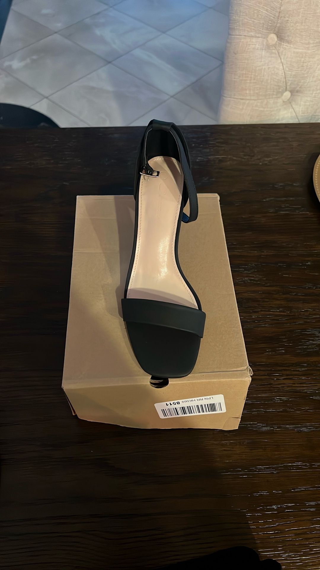 Open Toe Black Heels 