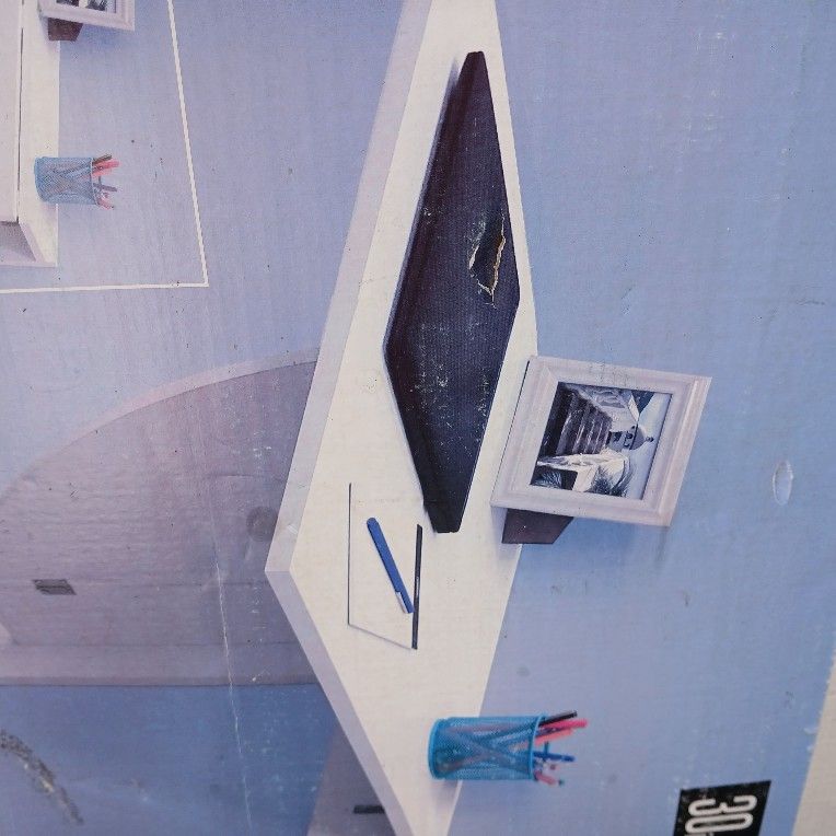 wall desk white finish escritorio de pared Blanco