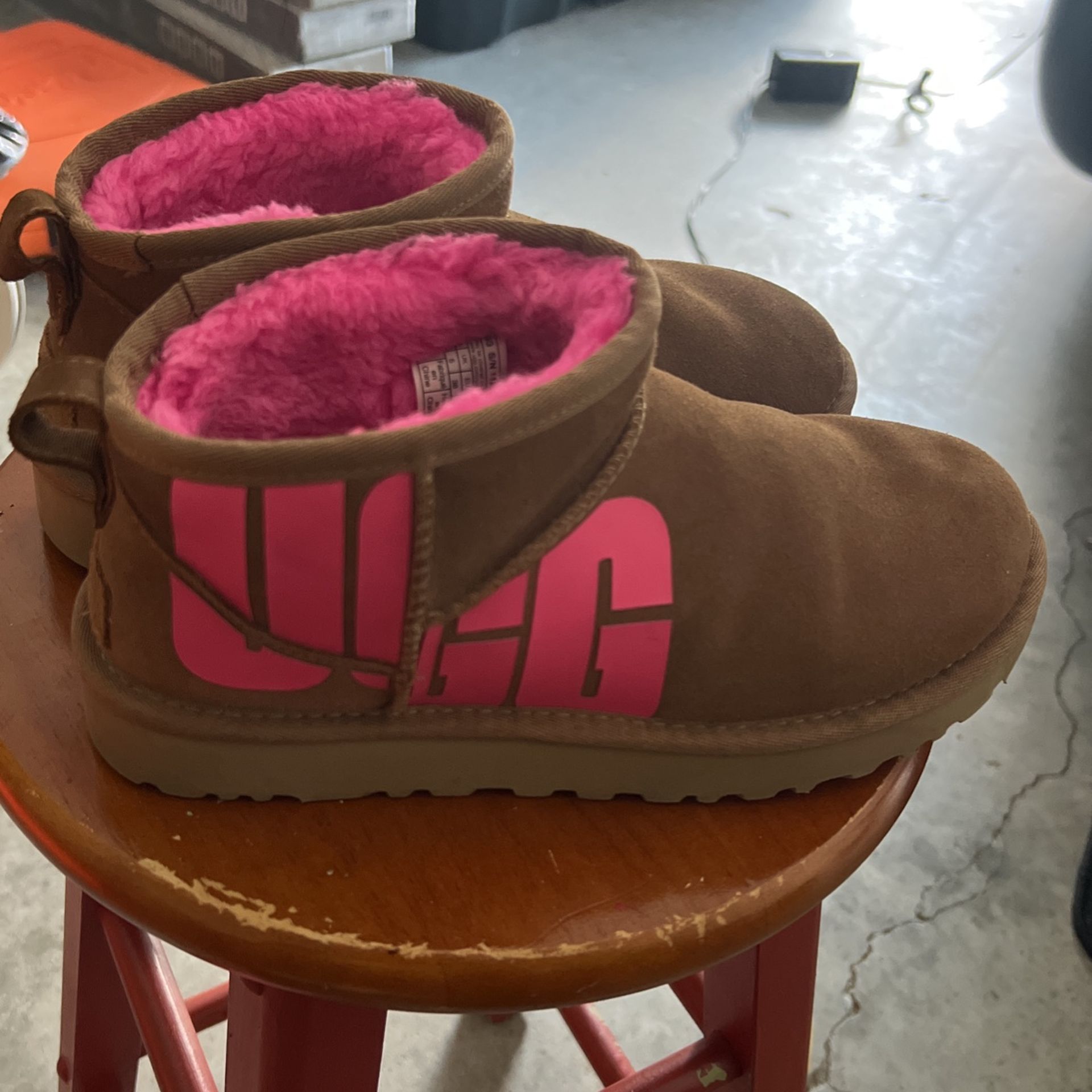 Uggs Chestnut And Pink Size 7 OBO