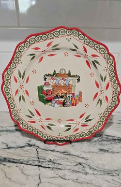Christmas Holiday Ceramic Decorative Plate Temptations Brand