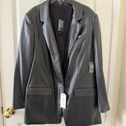 Express Faux Leather Blazer L New With Tags