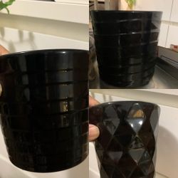 5” Black Ceramic Pots