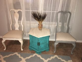 Antique chairs and side table