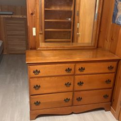Maple Dresser With Mirror