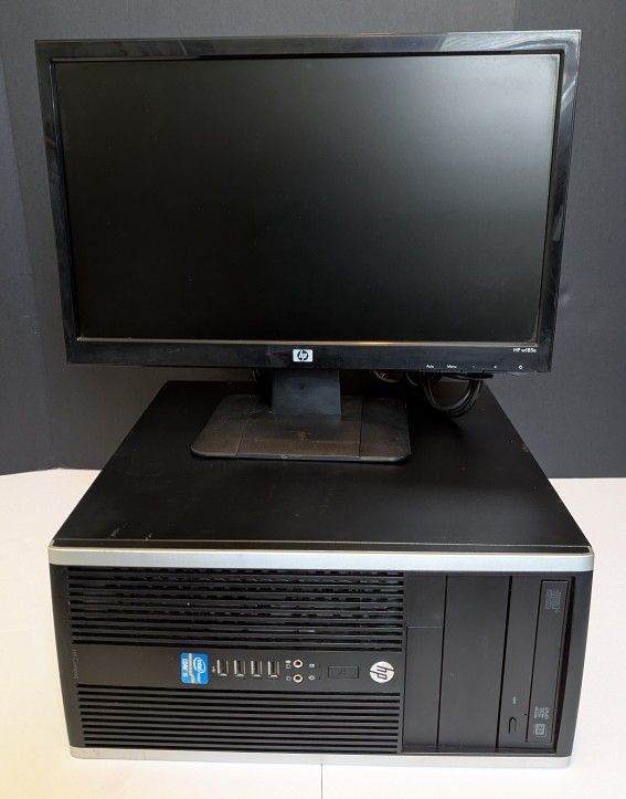 HP Compaq 6200 Desktop Windows 11 Office and monitor