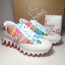 Christian Louboutin, Loubishark donna white sneakers