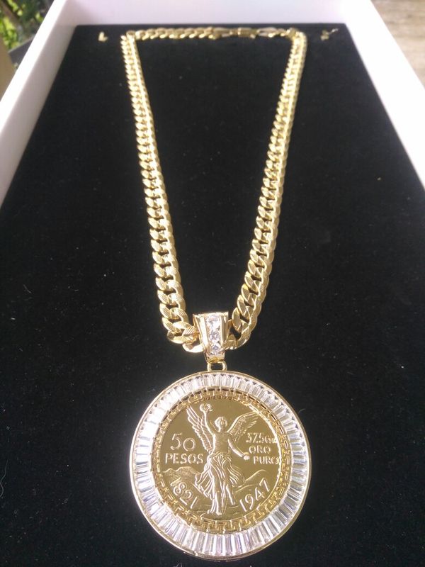 14k Gold Filled Cuban Link Chain With Centenario For In 14k Gold Filled Cuban Link Chain With