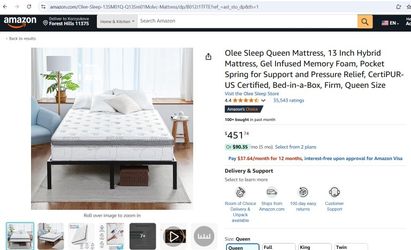 Mattress Firm Queen Size Almost New