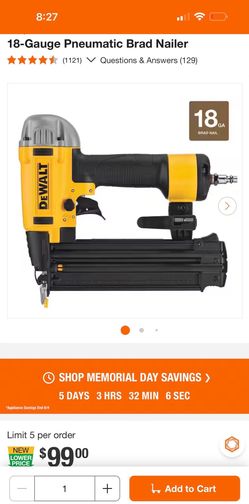 18-Gauge Pneumatic Brad Nailer