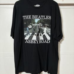The Beatles Abbey Road Album Cover Black Short Sleeve T-Shirt Size XXL
