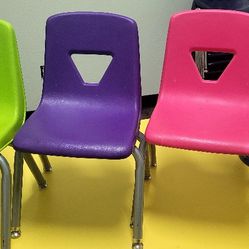Set Of 6 Colored Toddler Chairs