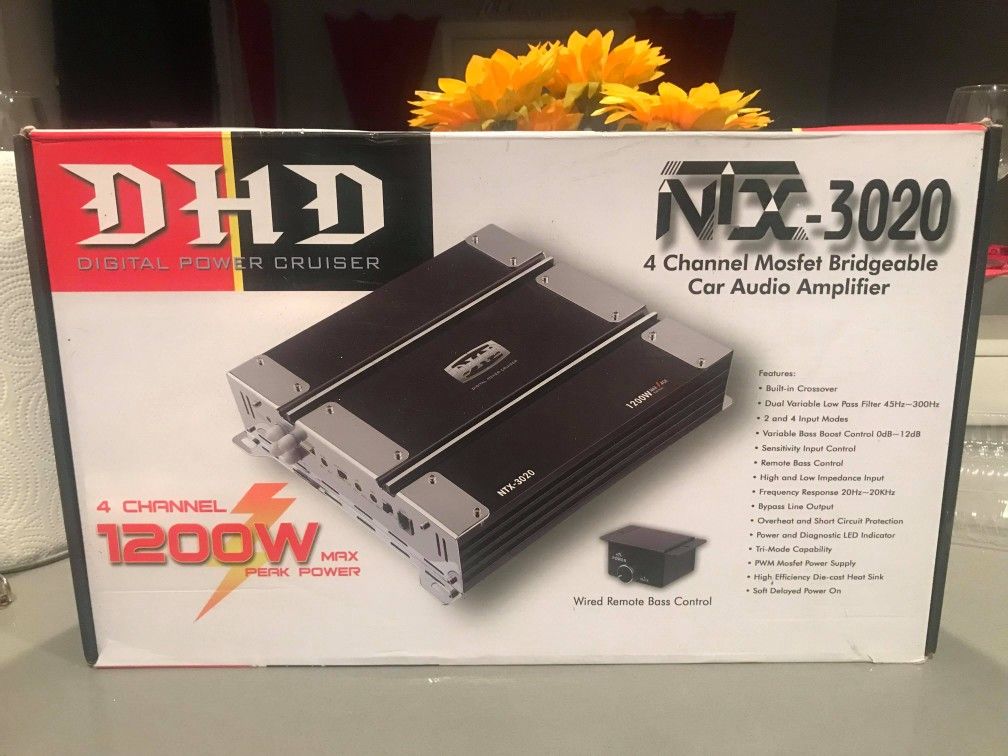 DHD NTX- 3020 4 Channel 1200watts Mosfet Bridgeable Car Audio Amplifier