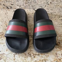 Gucci Web Men's Rubber Pool Slides/Sandal Black Red Green Men’s Size 8