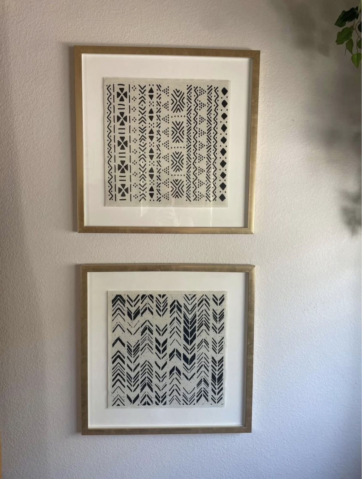 2 20” x 20” Geometrical Boho Art Wall Hangings