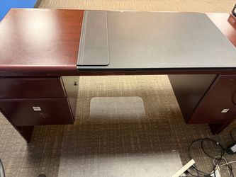 Cherry Wood Executive Office Desk with Drawers