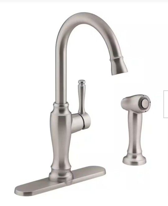 New KOHLER Arsdale Single-Handle Standard Kitchen Faucet with Swing Spout and Sidespray