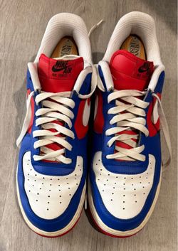 NIKE Air Force 1 Low Men’s 12 Women’s 13.5 Custom CT 7875-994 Red/White/ Blue
