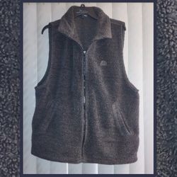 MENS GRAY FUZZY VEST JACKET SIZE L