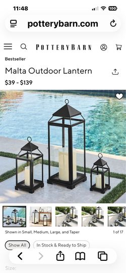 Set of Pottery Barn lanterns