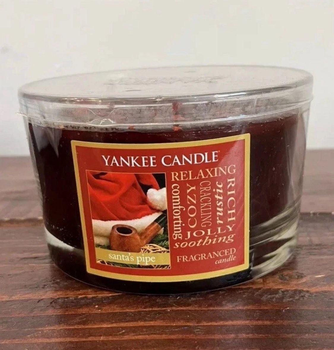 Yankee Candle Santa Pipe Christmas Large 3 Wick Jar 17 Oz Ounce 40-50 Hrs New