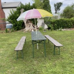 Outdoor Bench & Table