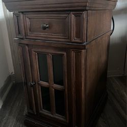 Wooden night stand with built in Power station