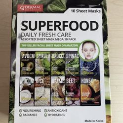 Superfood Daily Fresh Care Assorted Sheet Mask mega 10 Pack 