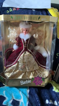 Happy Holidays Barbie Doll in Box,box has marks and folding parts  Barbie inside perfect condition