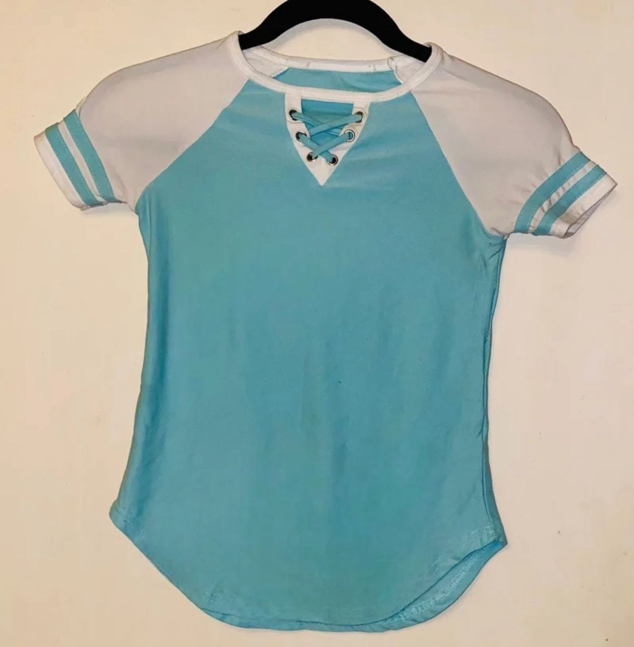 Girl’s Blue and White Lace-Up Top Kid’s for Sizes XS-S