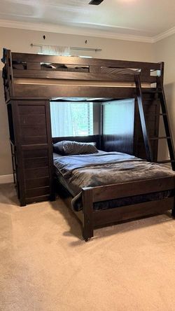 Bunk bed with desk and storage