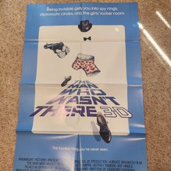 NEW OLD STOCK VINTAGE MAN WHO WASNT THERE Movie Poster (Fine-) One Sheet 1983 Steve Guttenberg.