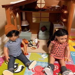 Our Generation Cozy Cabin Plus Two Dolls 