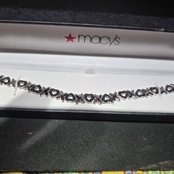 Xs And Os Silver Bracelet 