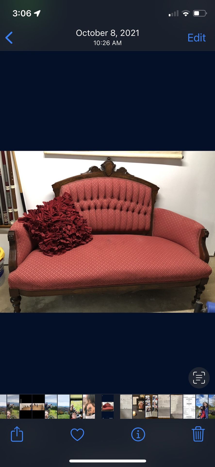 Antique Boho Loveseat