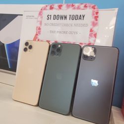 Apple IPhone 11 Pro Max Unlocked For All Carriers  - 90 Days Warranty - $1 Down - NO CREDIT Needed