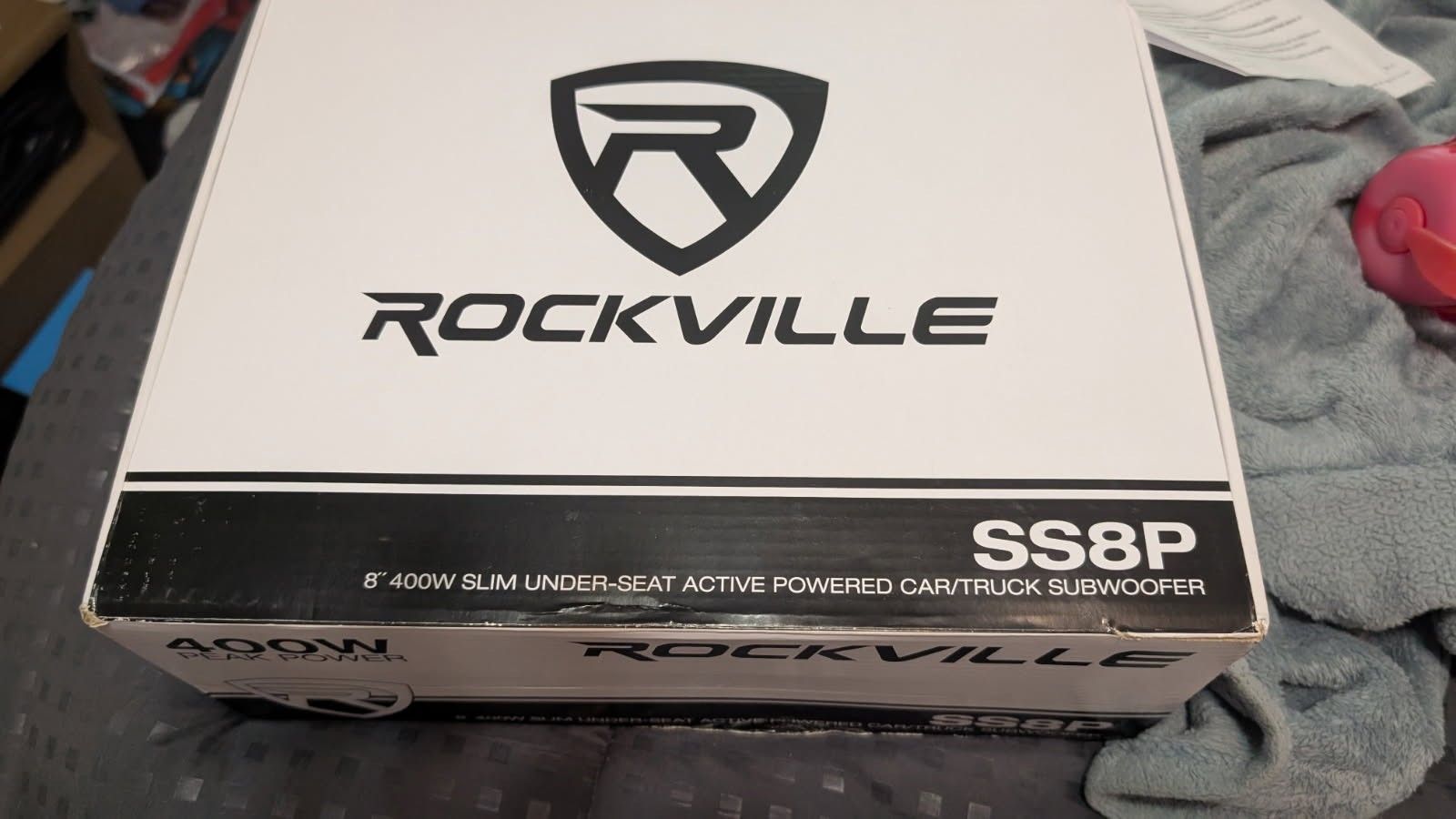 Rockville 400w Powered Sub (8" Slim Model). Made To Fit Under A Car Seat