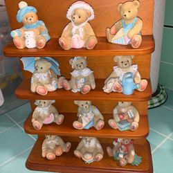 Cherished Teddies 12 Months And Display Stand