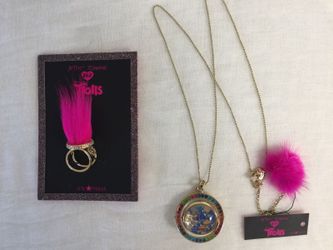 Betsy Johnson Trolls Long Pendant & Ring