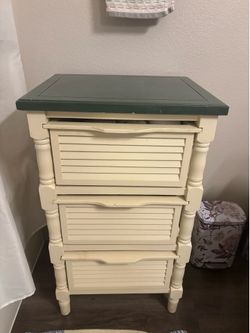 Solid wood three drawer stand
