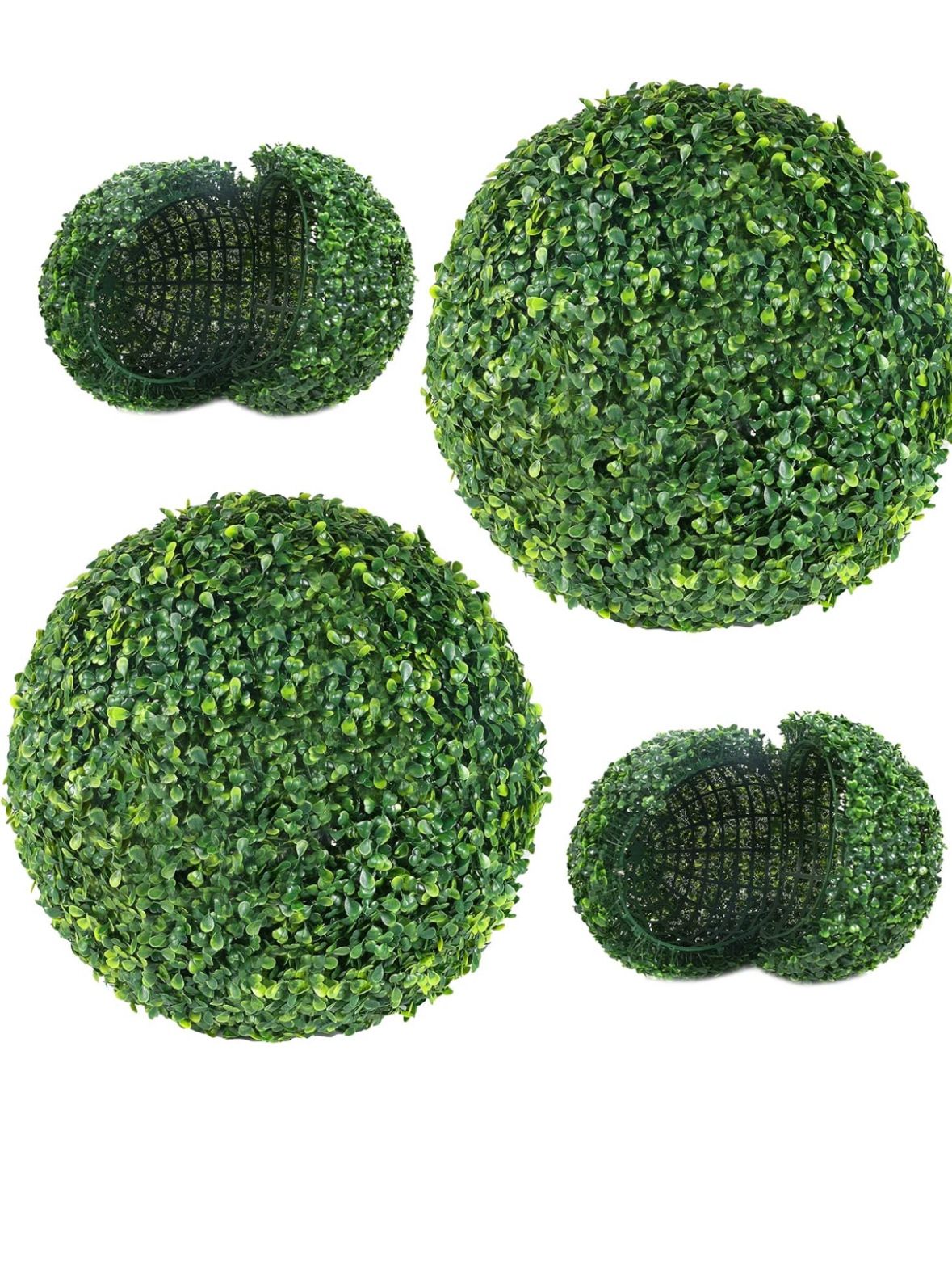 2 PCS 21 inch 8 Layers Artificial Plant Topiary Ball Outdoor UV Resistant