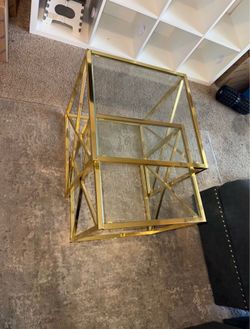 Gold 2 Piece Coffee Table (PLEASE READ DESCRIPTION)