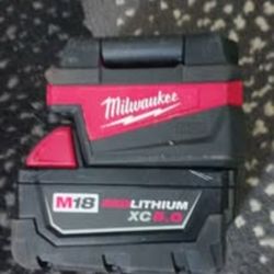 Milwaukee M18 Red Lithium 5.0 & floodlight