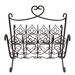 1970s Shabby Chic Wrought Iron Magazine Rack