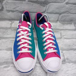Converse Jack Purcell OX Women's 10.5 /Mens Size 9  Blue Green Fuchsia Men Casual Shoes